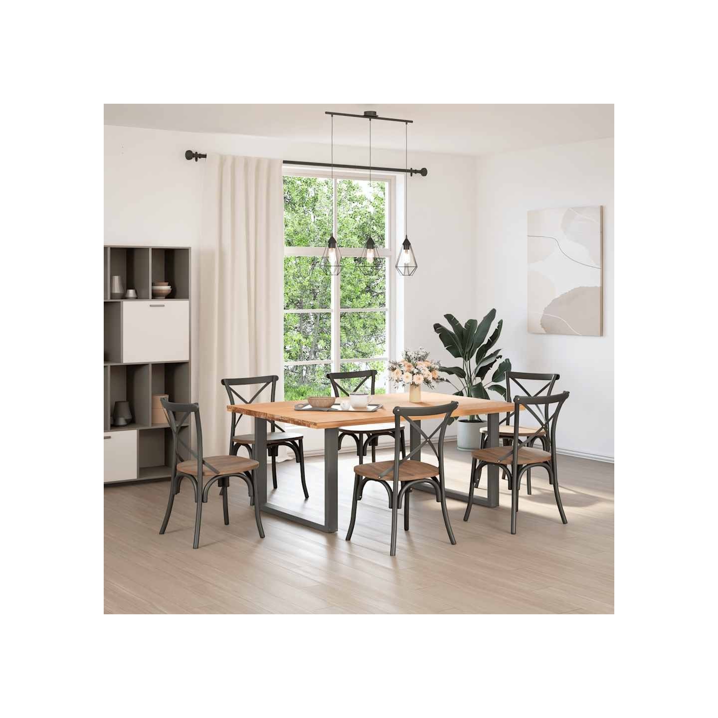 Pieds de table à manger en U 2 pièces anthracite 100x(72-73) cm