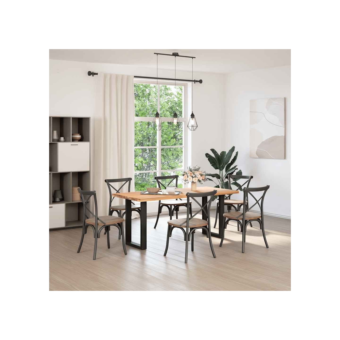 Pieds de table à manger en U 2 pièces Noir 50 x (72-73) cm Acier