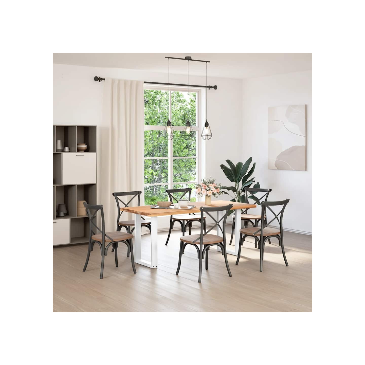 Pieds de table à manger en U 2 pièces blanc 50x(72-73) cm acier