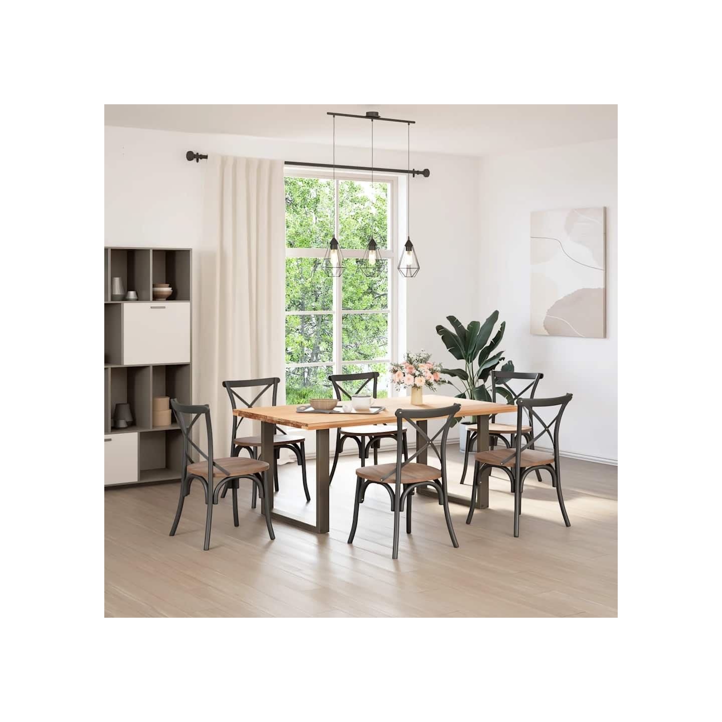 Pieds de table à manger forme de U 2 pcs naturel 90x(72-73)cm