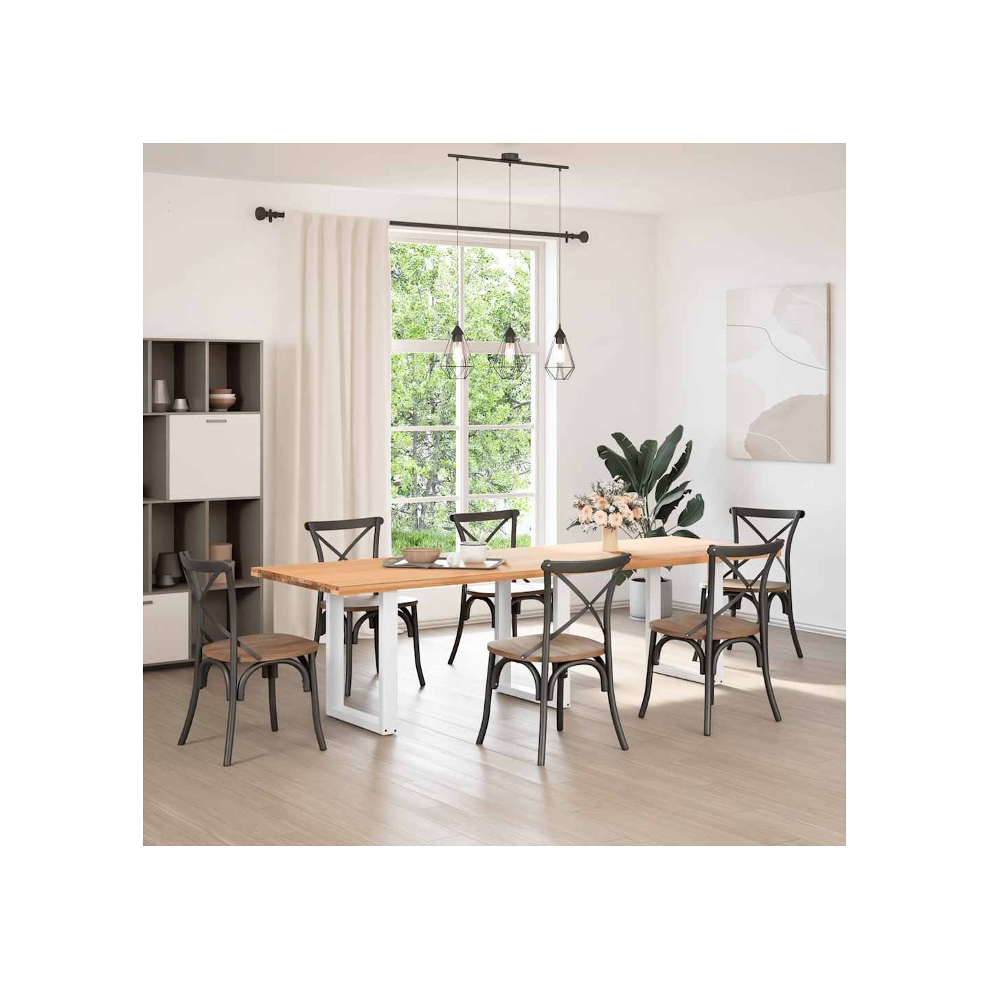 Pieds de table à manger en U 3 pièces blanc 70x(72-73) cm acier
