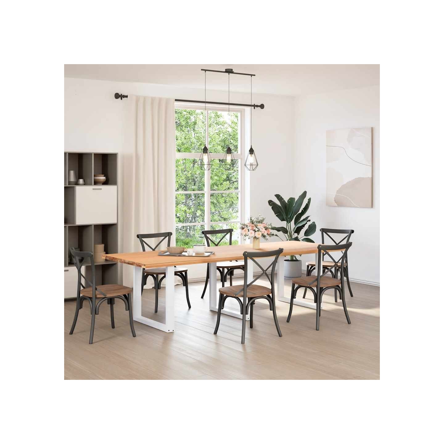Pieds de table à manger en U 3 pièces Blanc 80 x (72-73) cm Acier