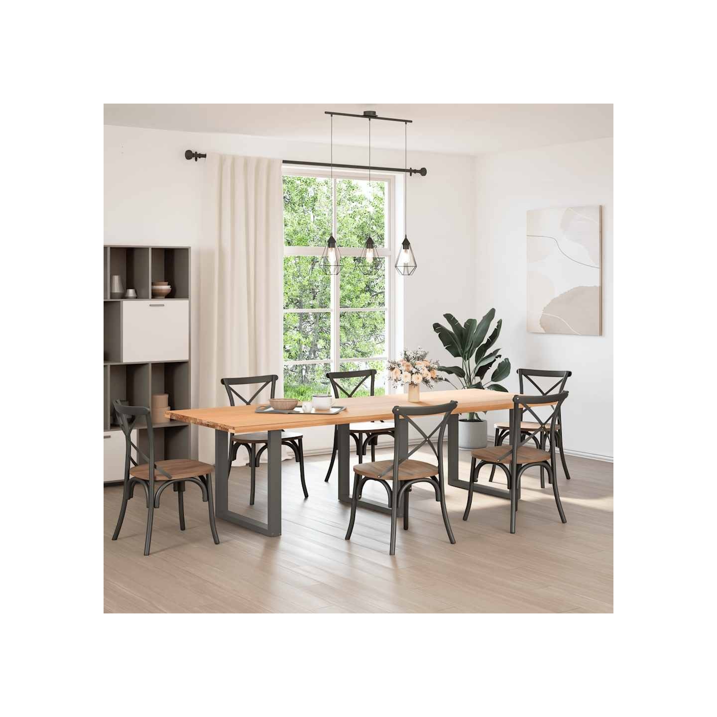 Pieds de table à manger en U 3 pièces anthracite 90x(72-73) cm
