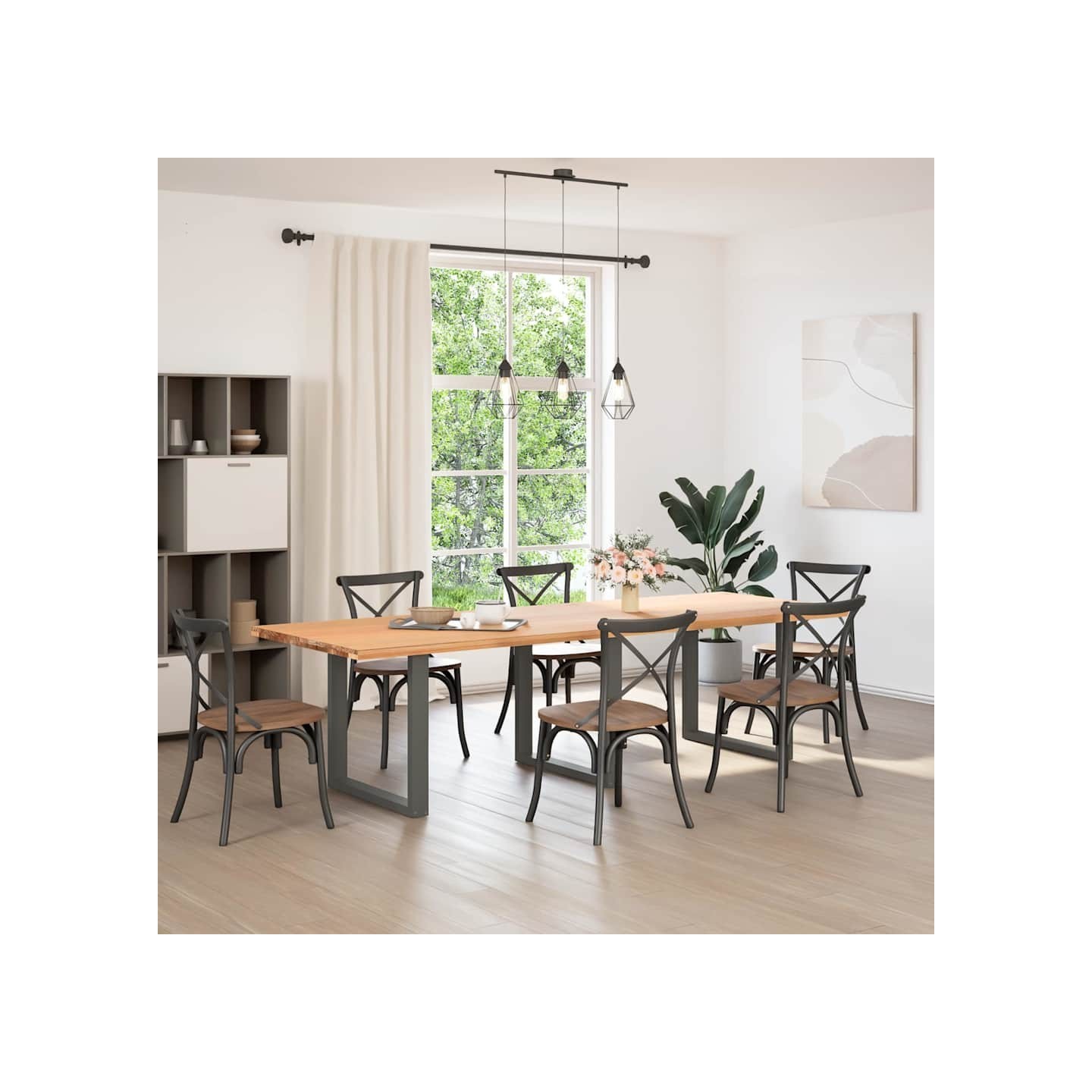 Pieds de table à manger en U 3 pièces anthracite 80x(72-73) cm