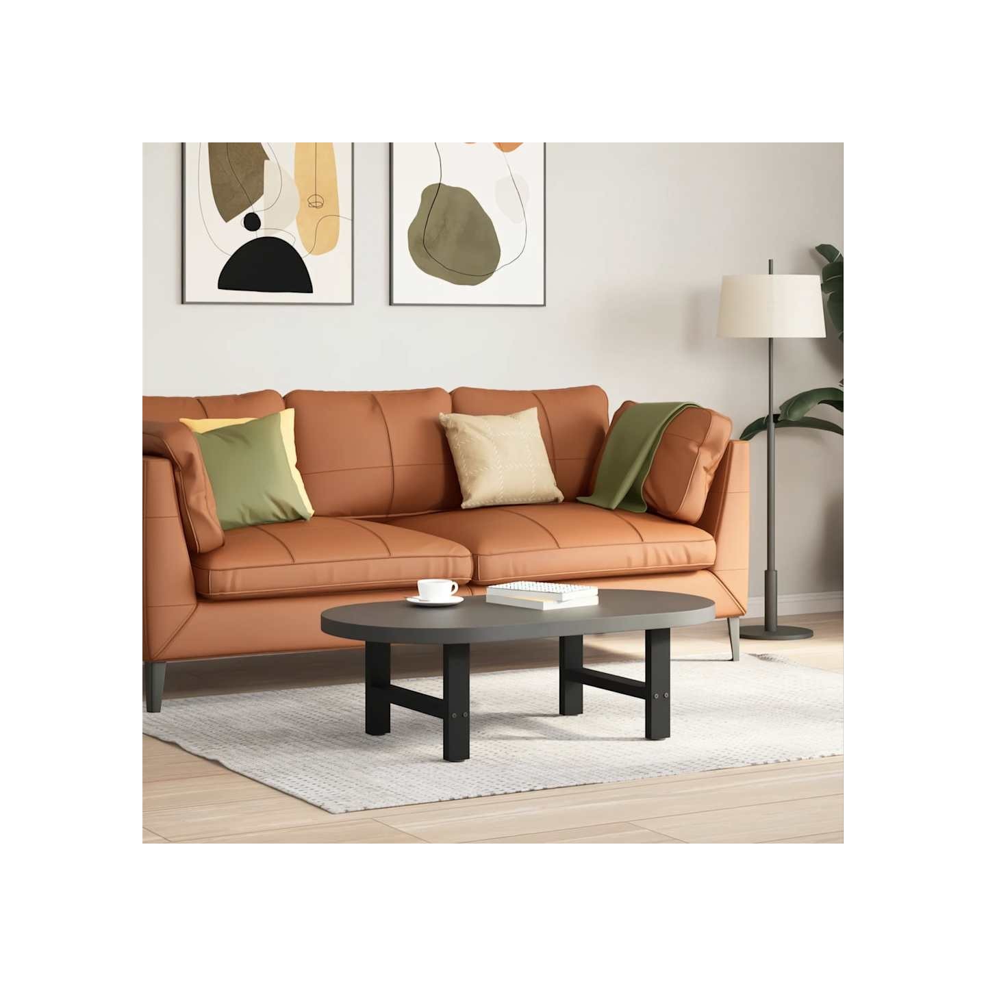 Pieds de table basse Noir 2 pièces 50 x (30-31) cm Acier