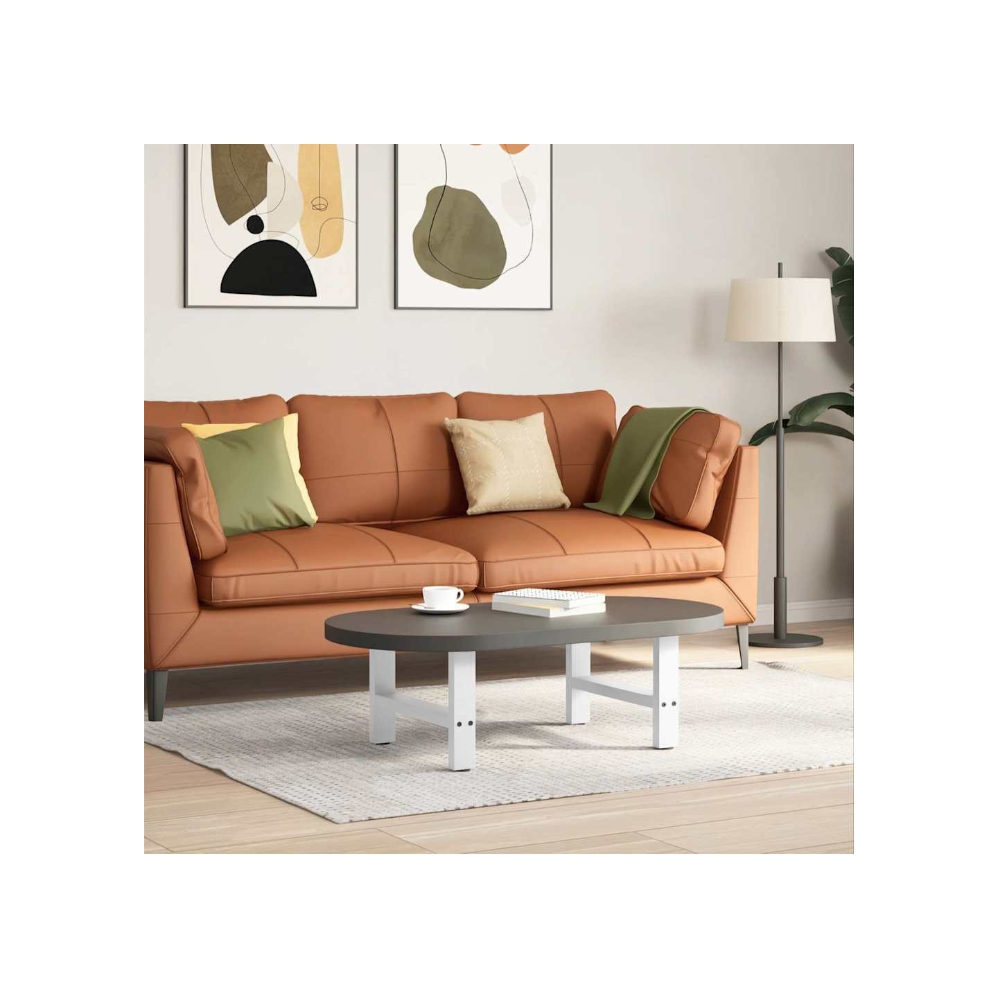 Pieds de table basse Blanc 2 pièces 50 x (30-31) cm Acier