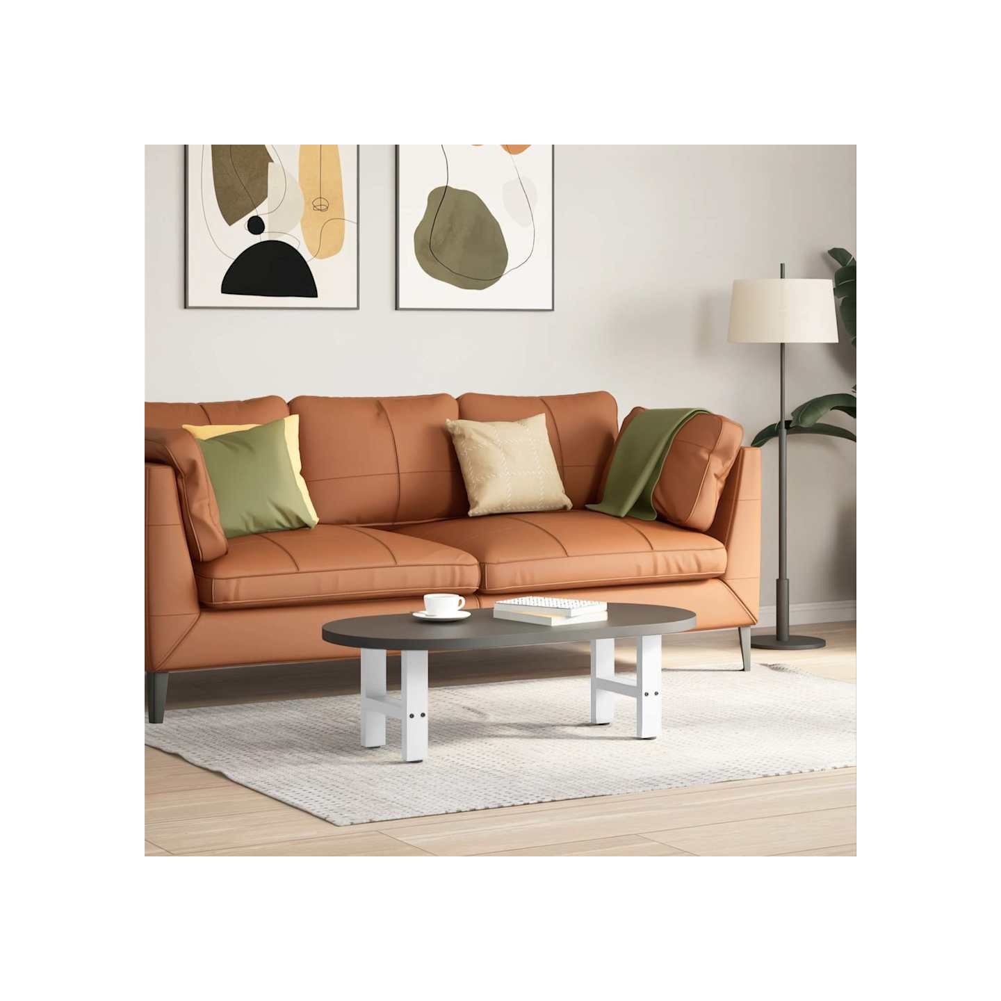 Pieds de table basse Blanc 2 pièces 40 x (30-31) cm Acier