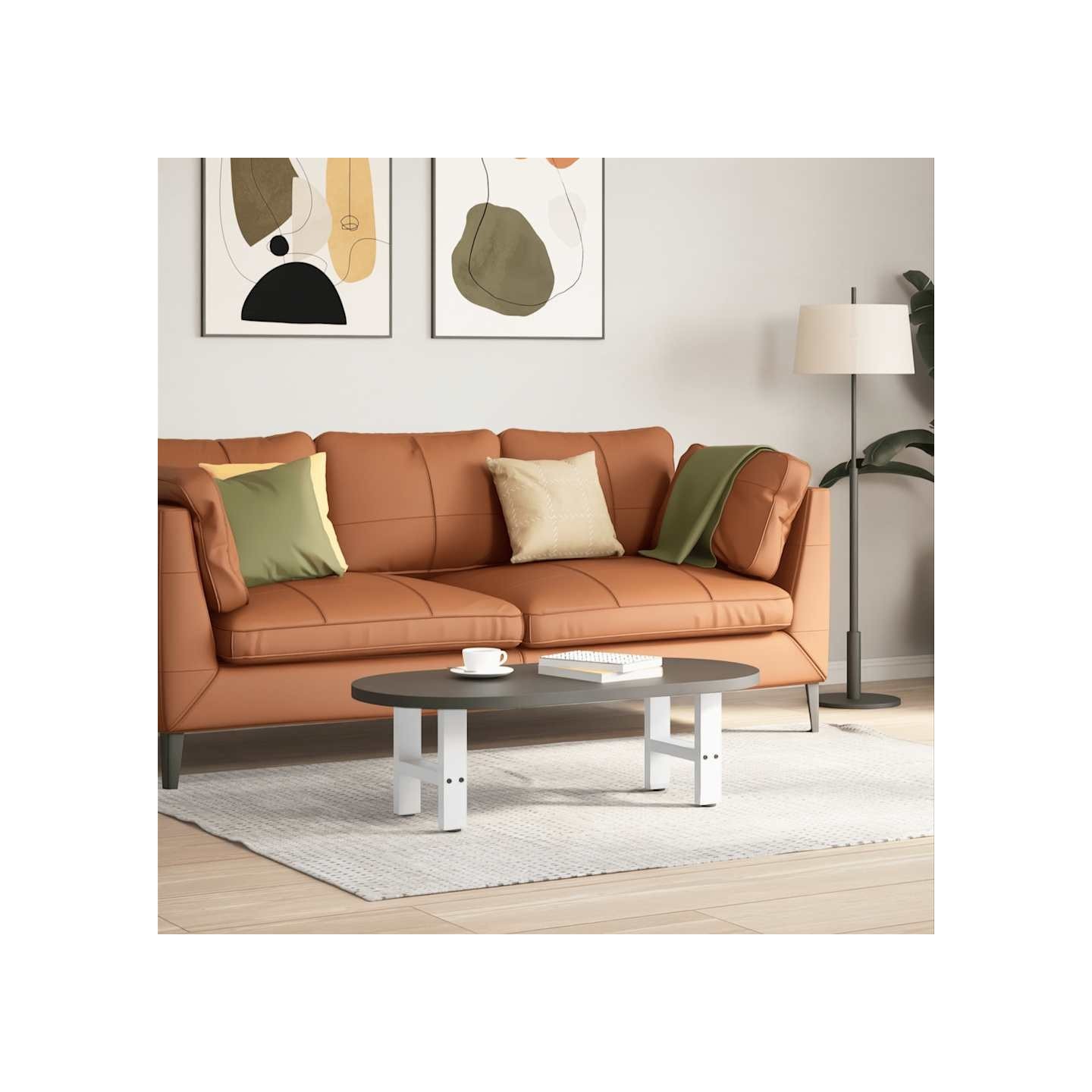 Pieds de table basse Blanc 2 pièces 30 x (30-31) cm Acier