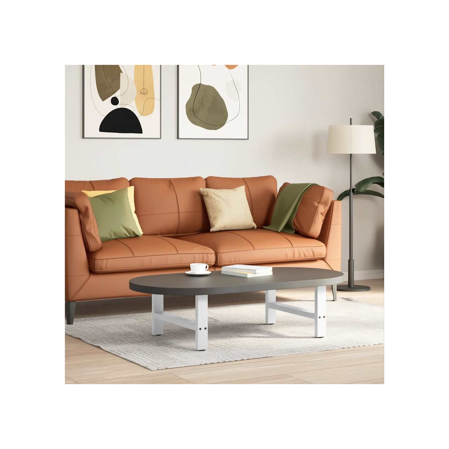 Pieds de table basse Blanc 2 pièces 70 x (30-31) cm Acier