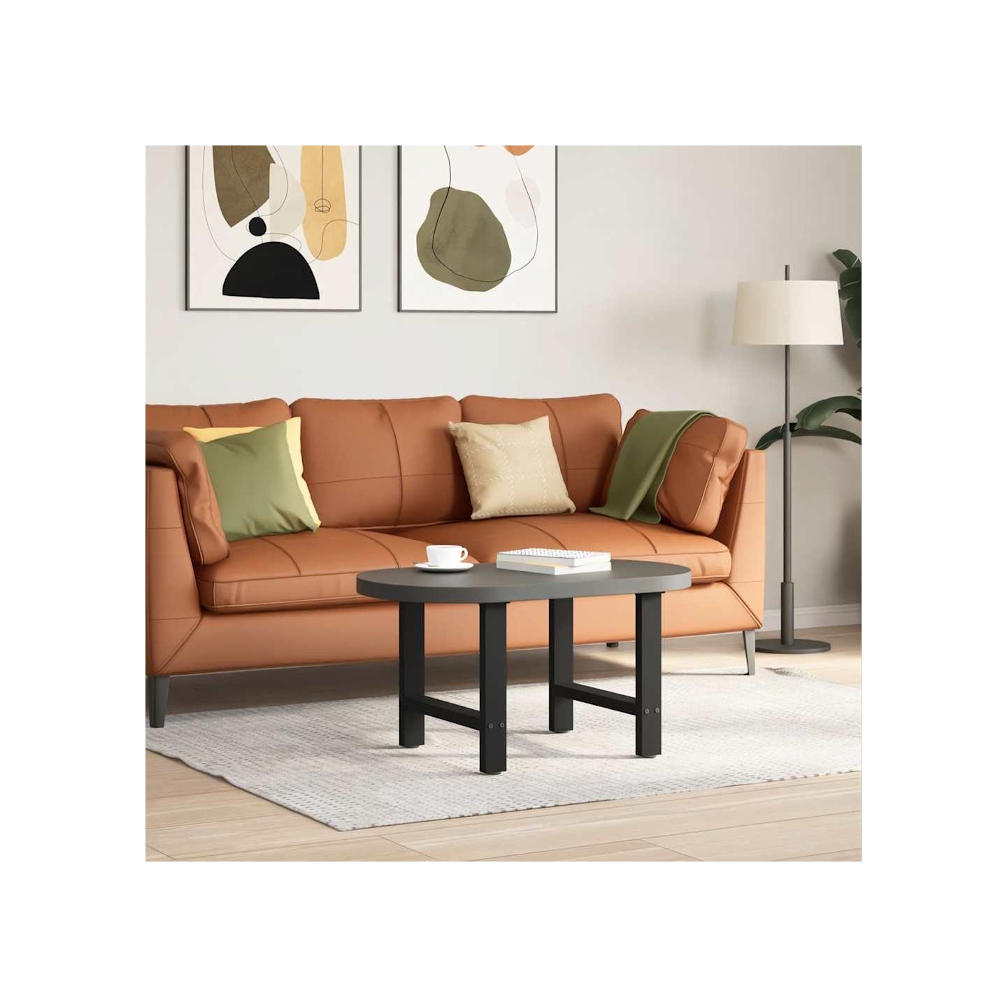 Pieds de table basse Noir 2 pièces 50 x (42-43) cm Acier