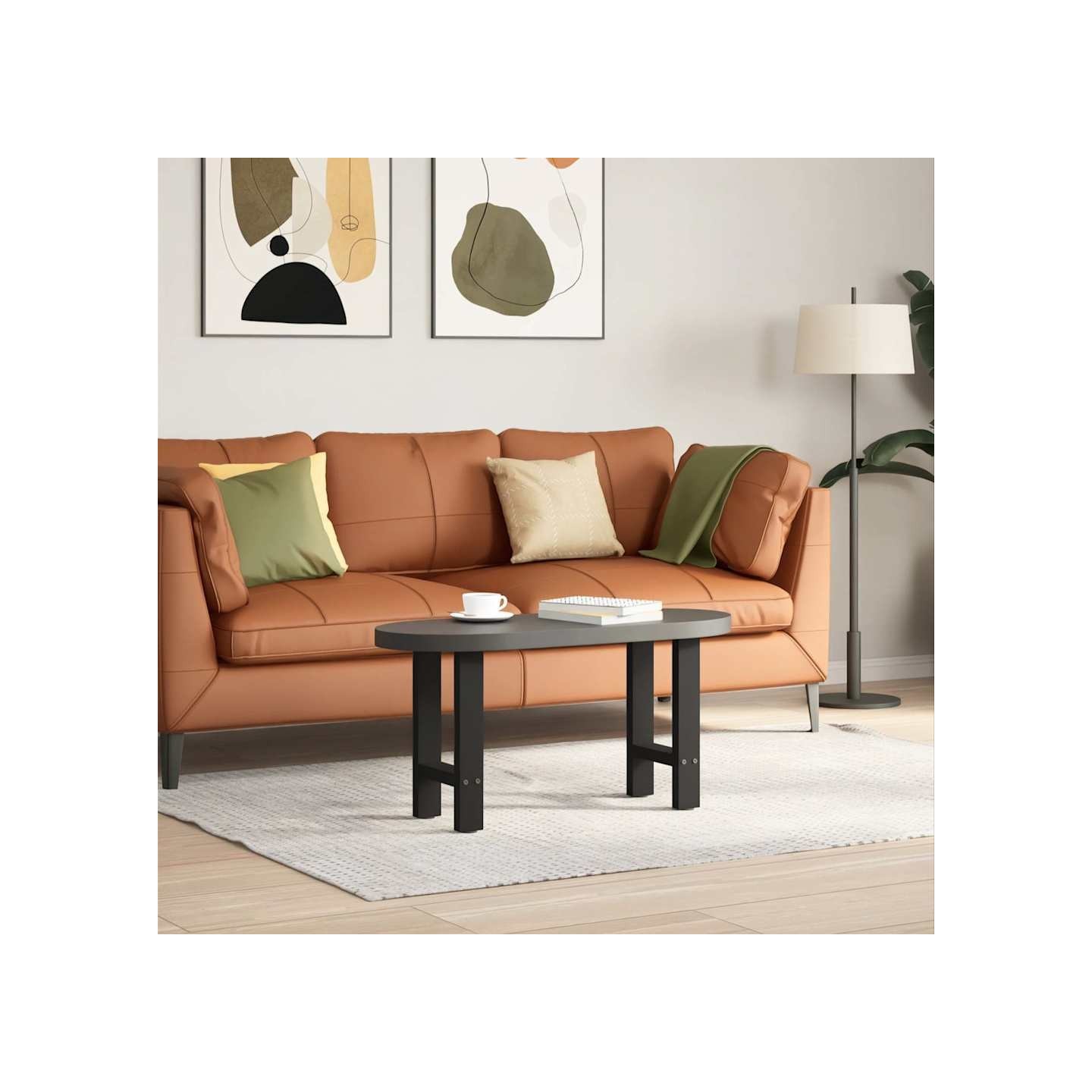 Pieds de table basse Noir 2 pièces 38 x (42-43) cm Acier