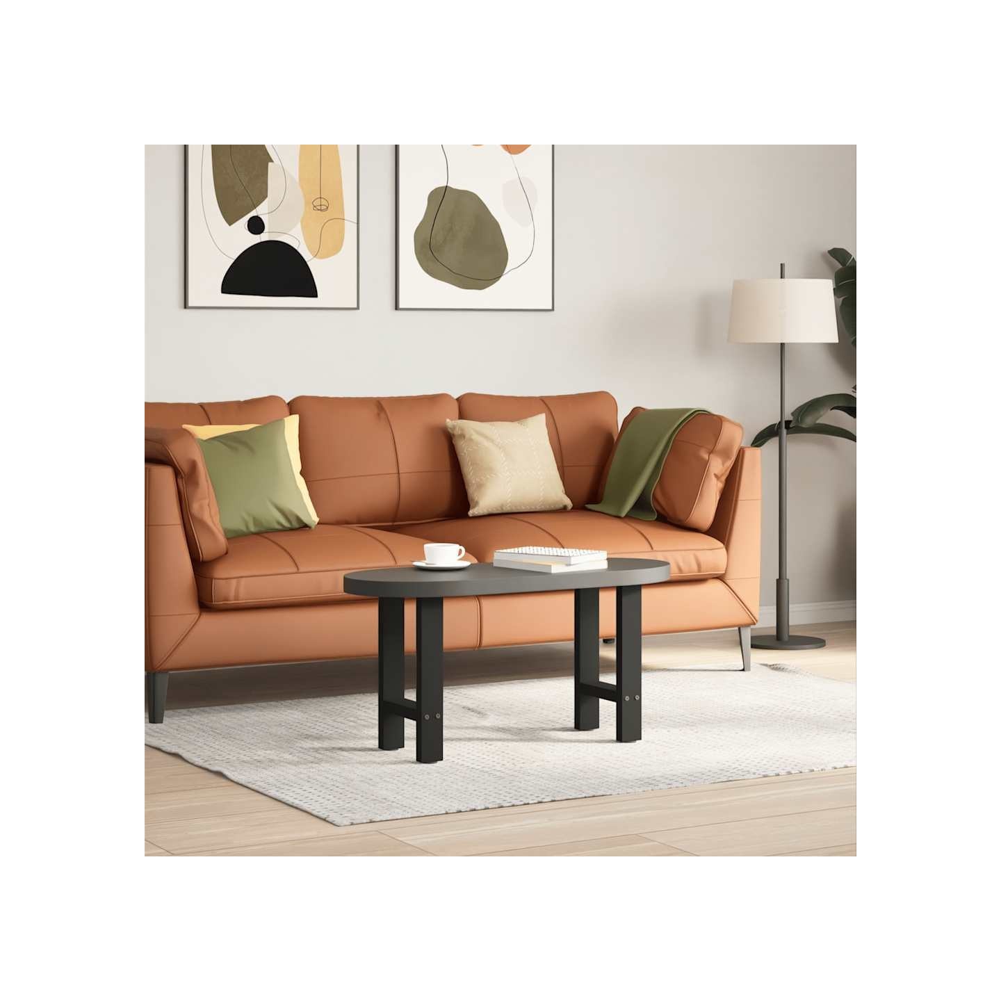 Pieds de table basse Noir 2 pièces 28 x (42-43) cm Acier