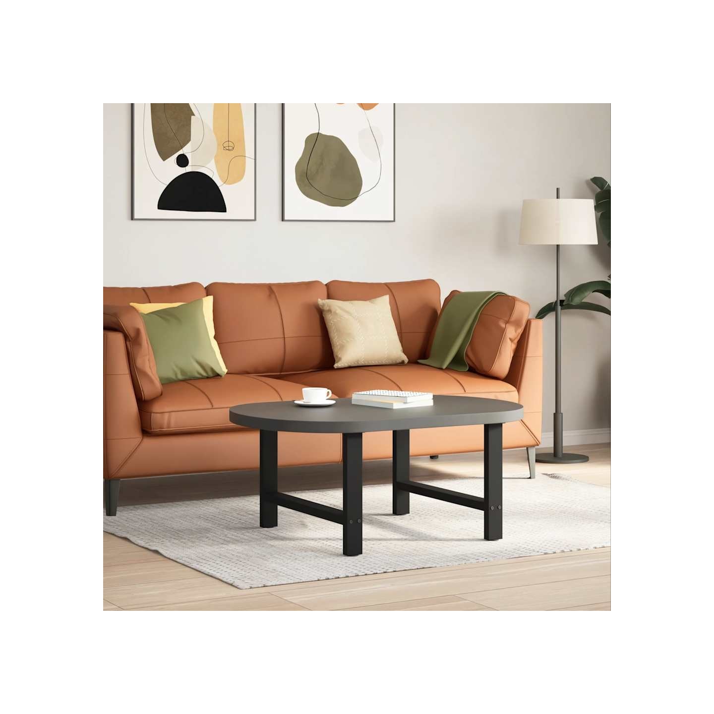 Pieds de table basse Noir 2 pièces 70 x (42-43) cm Acier