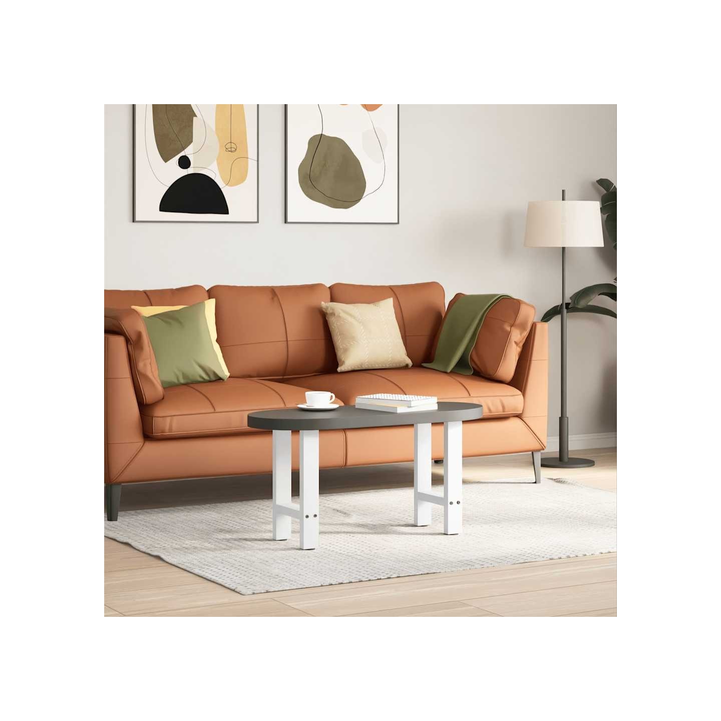 Pieds de table basse Blanc 2 pièces 28 x (42-43) cm Acier
