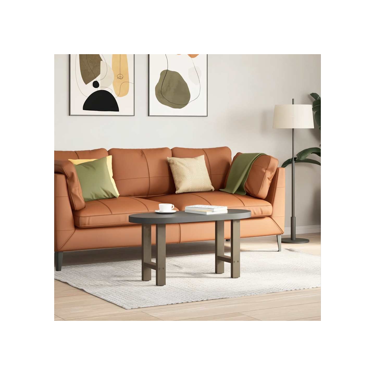 Pieds de table basse en acier naturel, 2 pièces, 38 x (42-43) cm