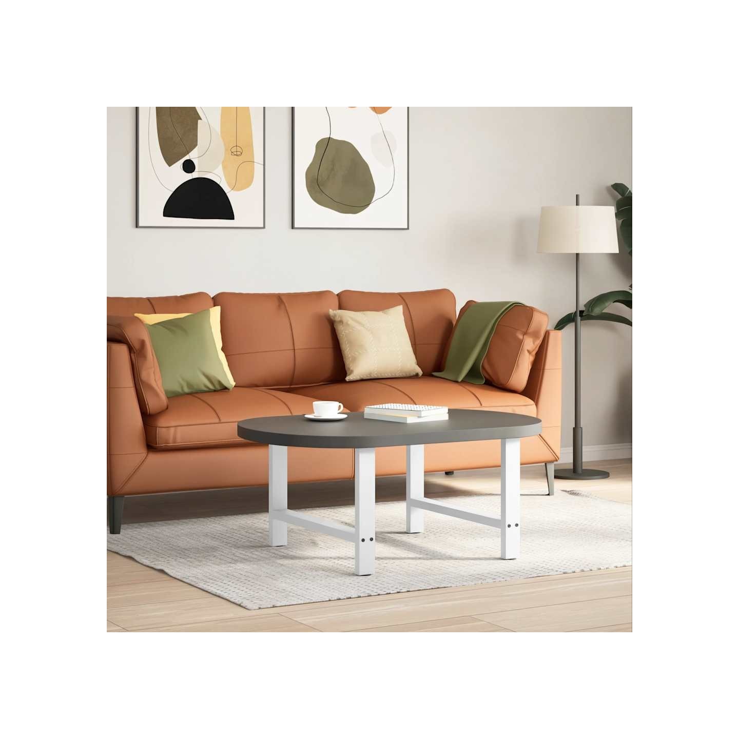 Pieds de table basse Blanc 2 pièces 70 x (42-43) cm Acier