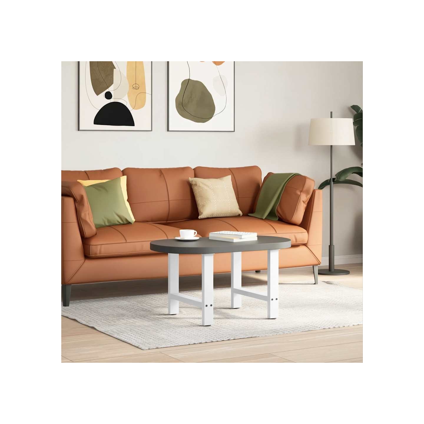 Pieds de table basse Blanc 2 pièces 60 x (42-43) cm Acier