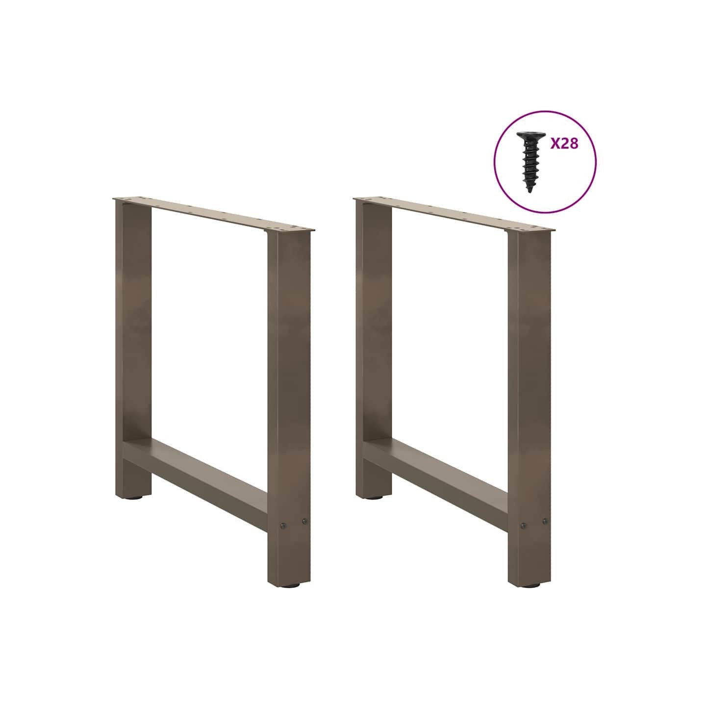 Pieds de table à manger en acier naturel 2 pièces 70x(72-73) cm