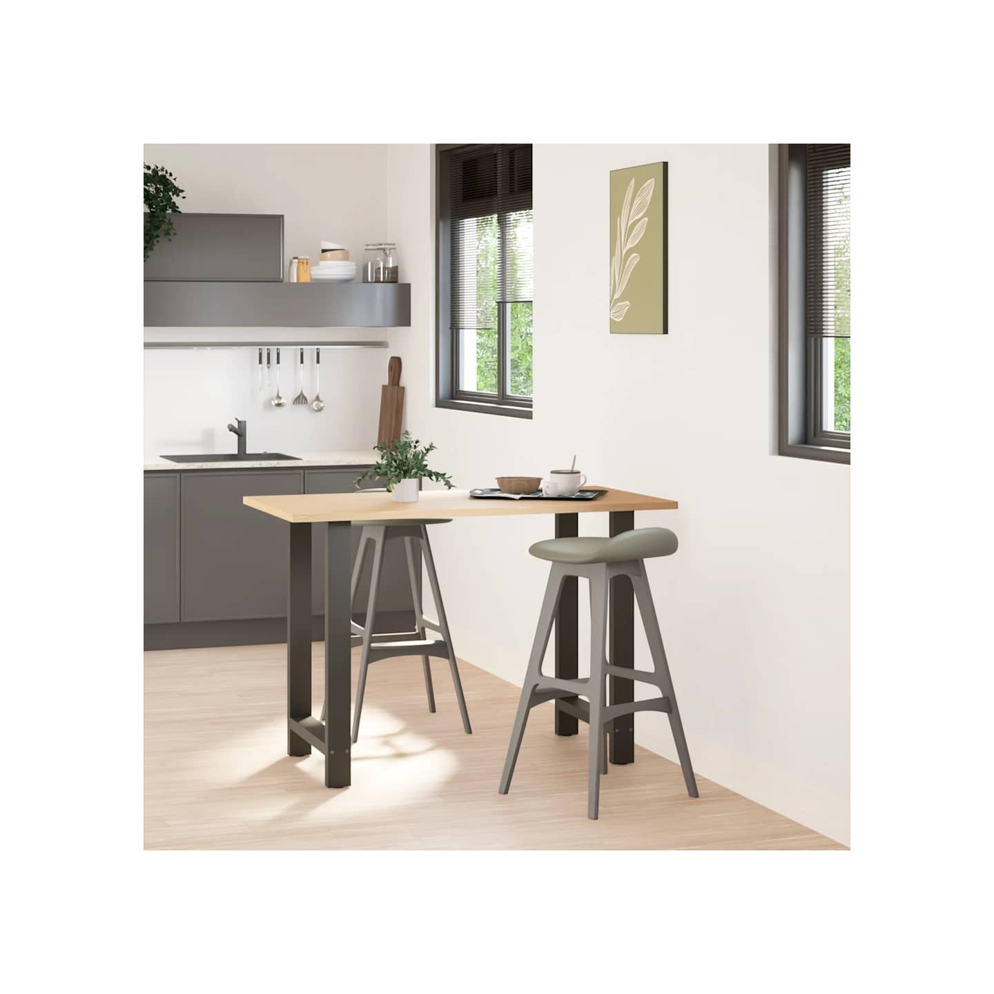 Pieds de table de bar Anthracite 2 pièces 60 x (90-91) cm Acier