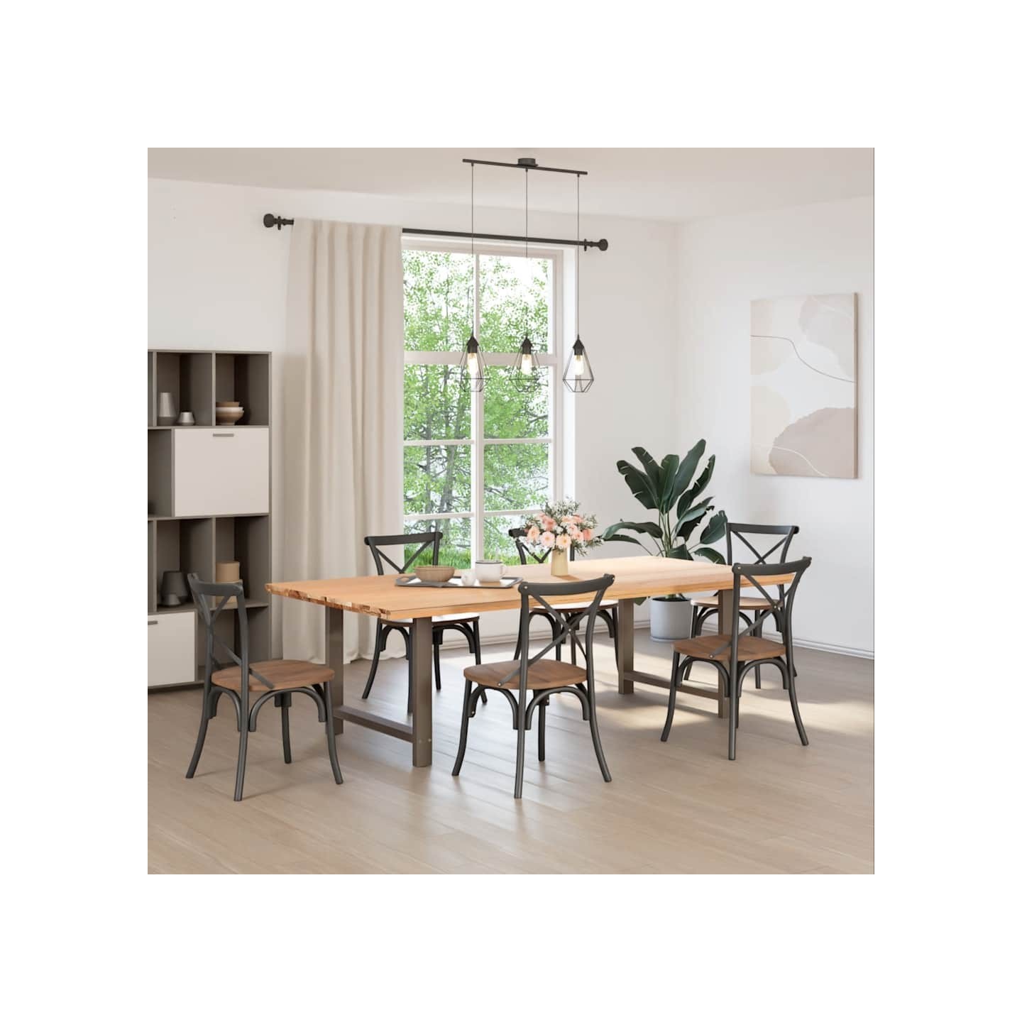 Pieds de table à manger en acier naturel 2 pièces 100x(72-73)cm