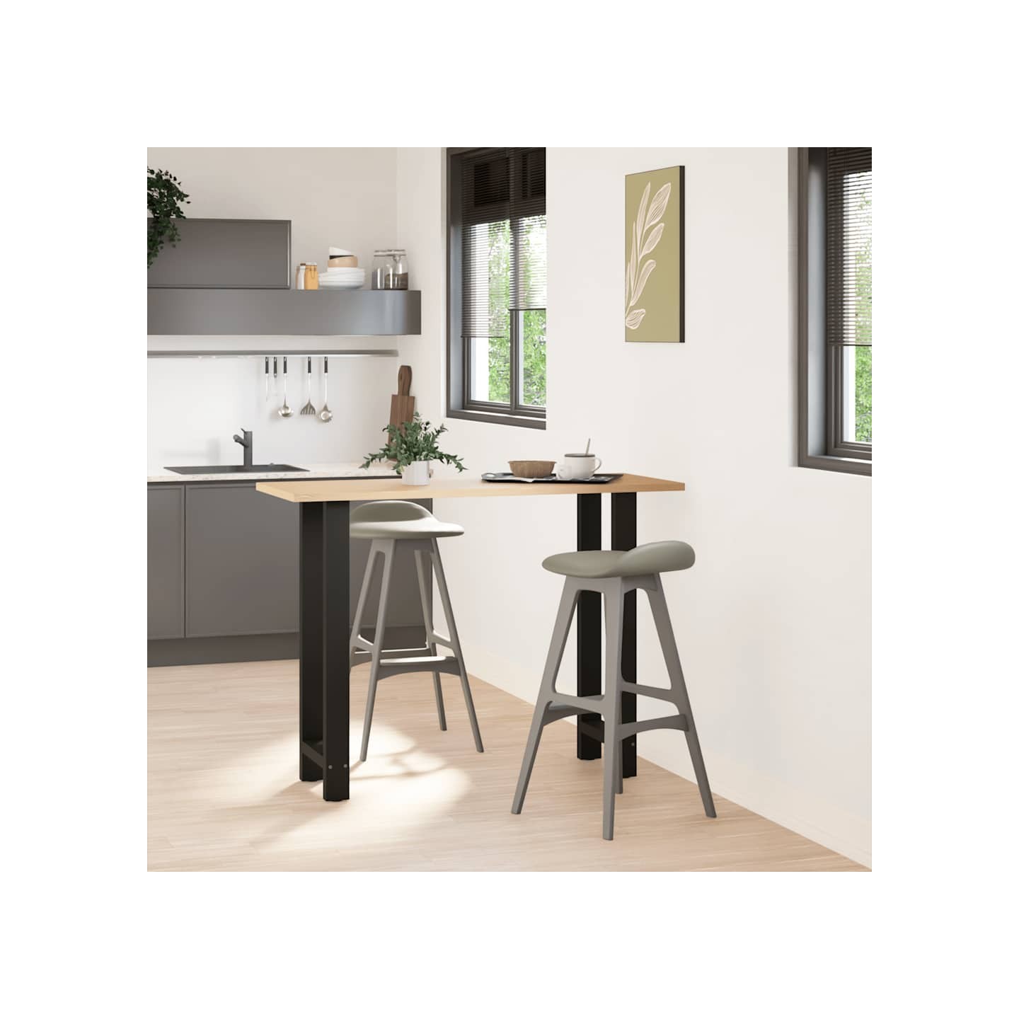 Pieds de table de bar Noir 2 pièces 40 x (100-101) cm Acier