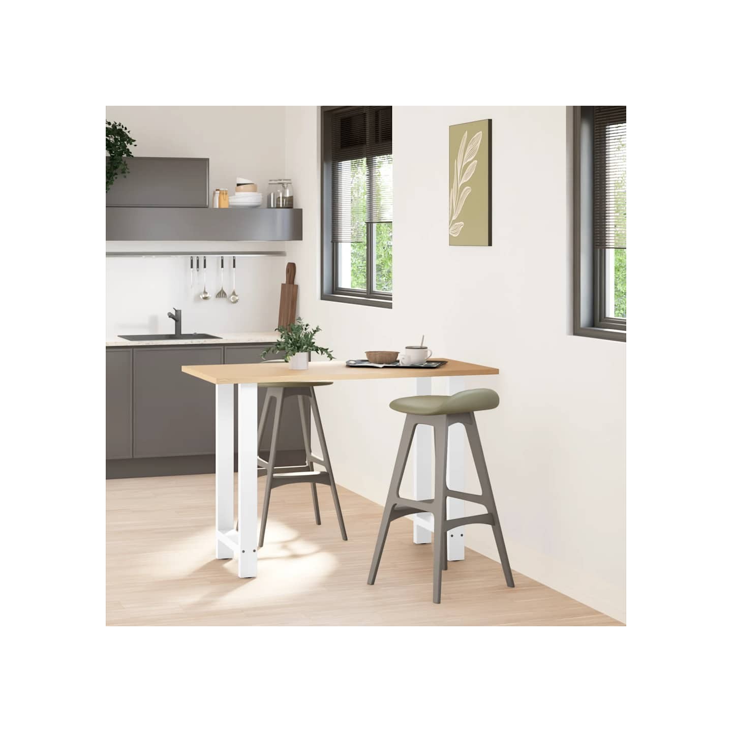 Pieds de table de bar Blanc 2 pièces 40 x (90-91) cm Acier