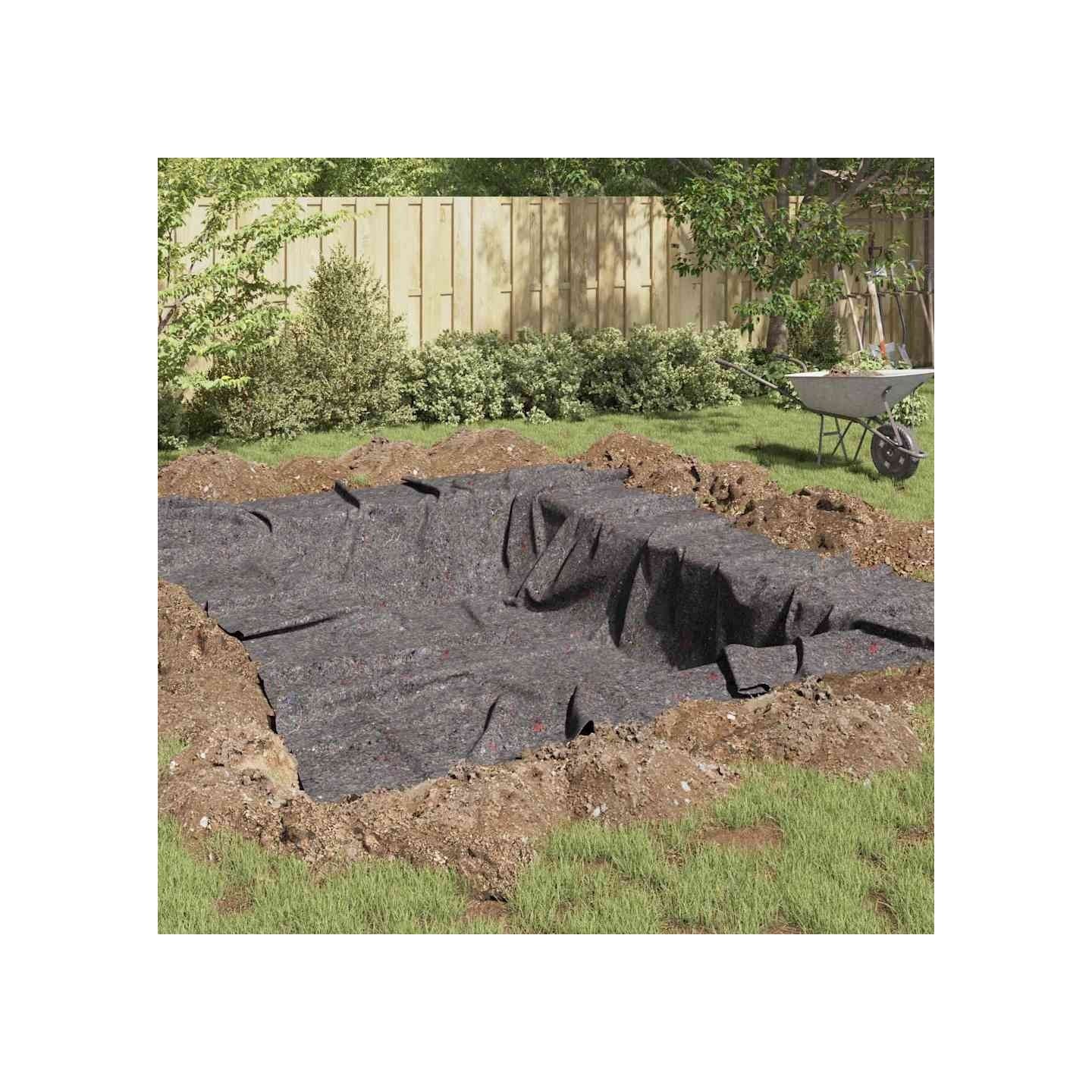 Feutre de bassin 1 x 25 m Polyester et coton Gris