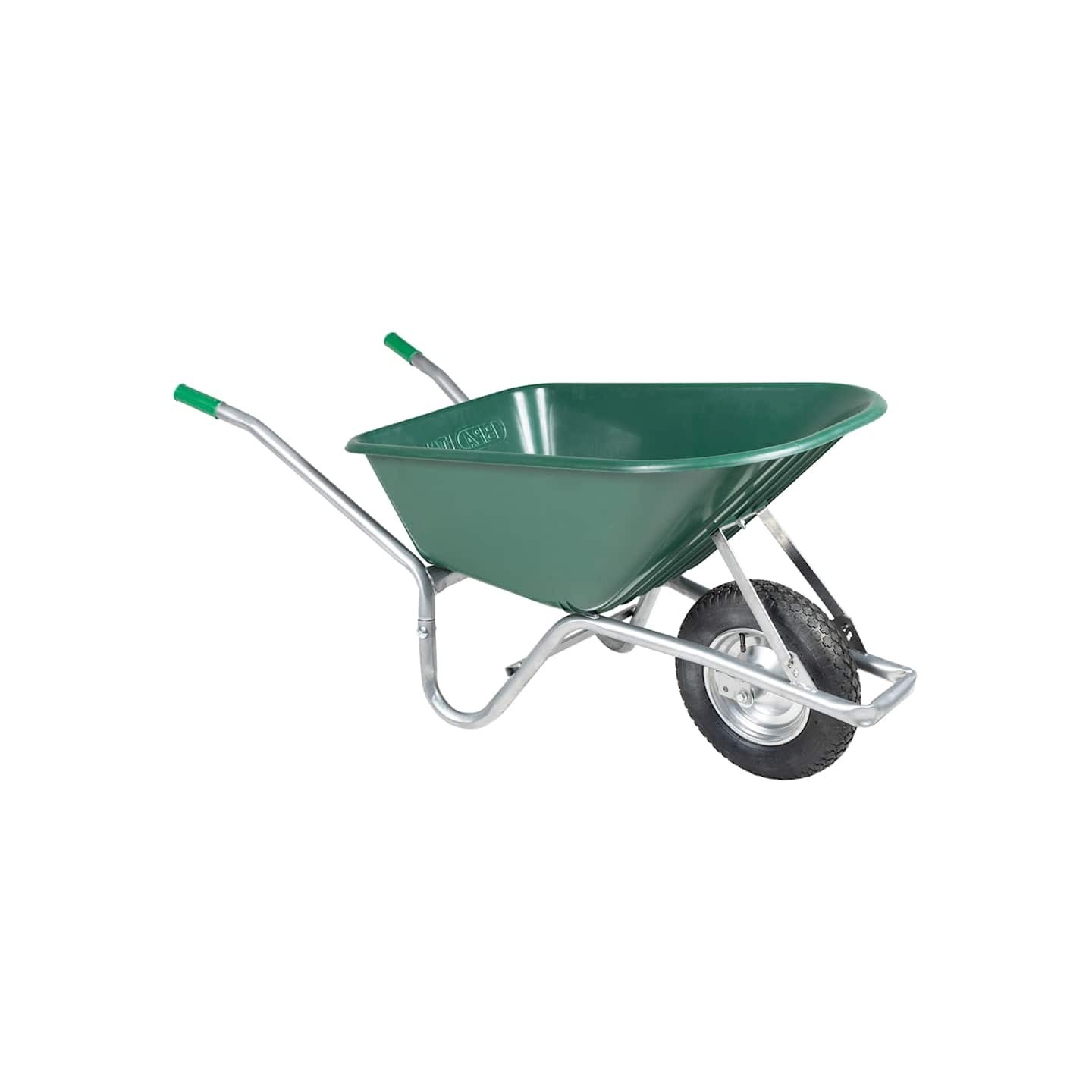 Brouette vert 90 L 150 kg acier galvanisé et plastique