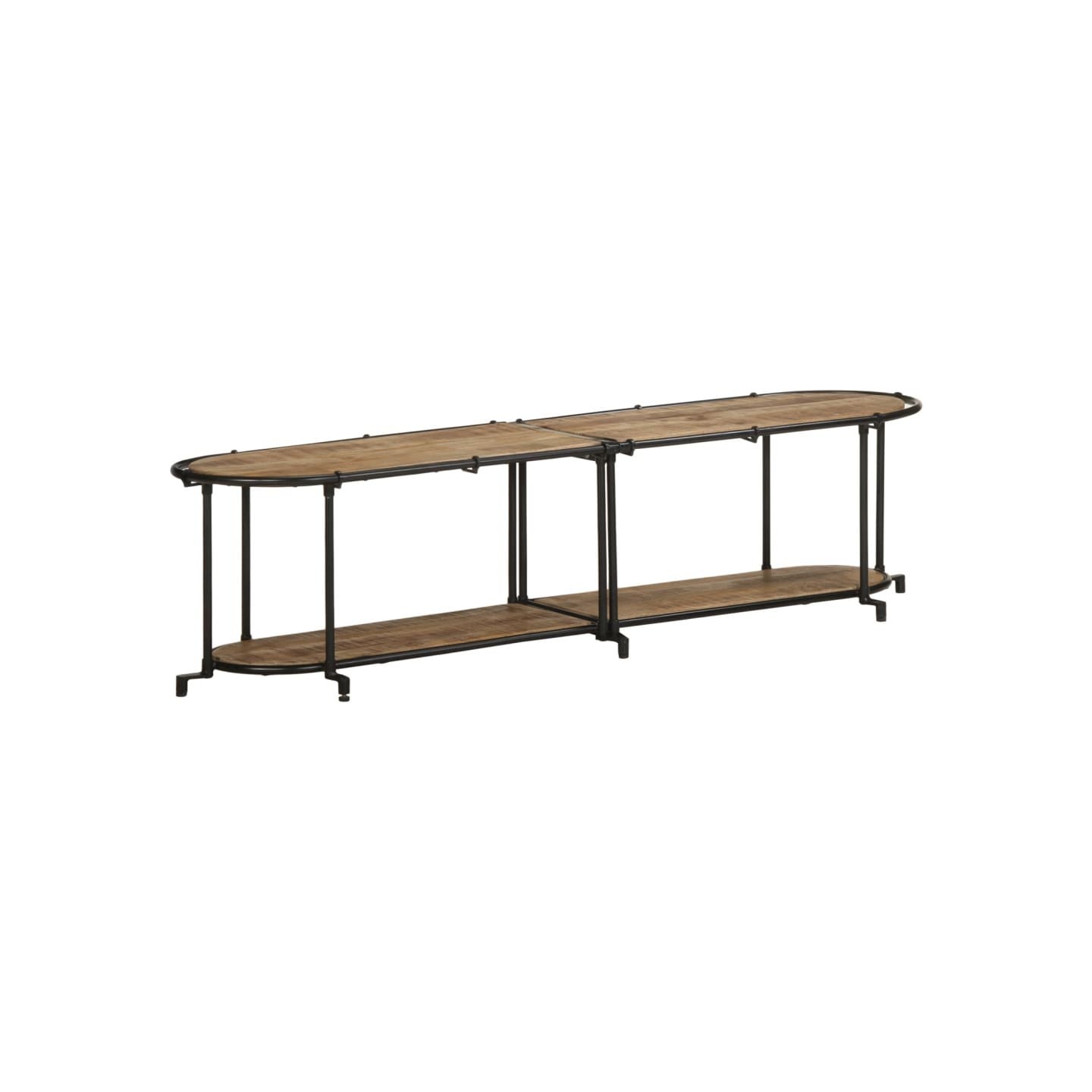 Meuble TV 160x42x40 cm bois massif de manguier brut