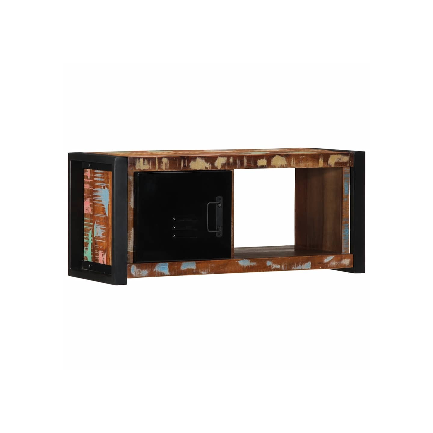 Meuble TV 80x30x35 cm bois massif de récupération