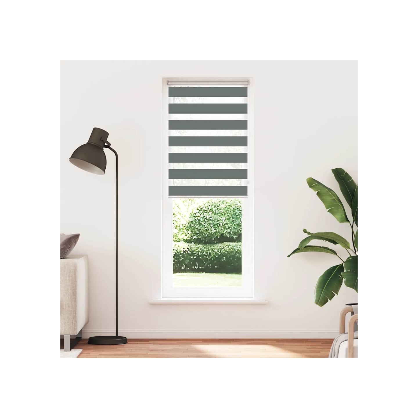 Store zèbre gris foncé largeur du tissu 80,9 cm polyester