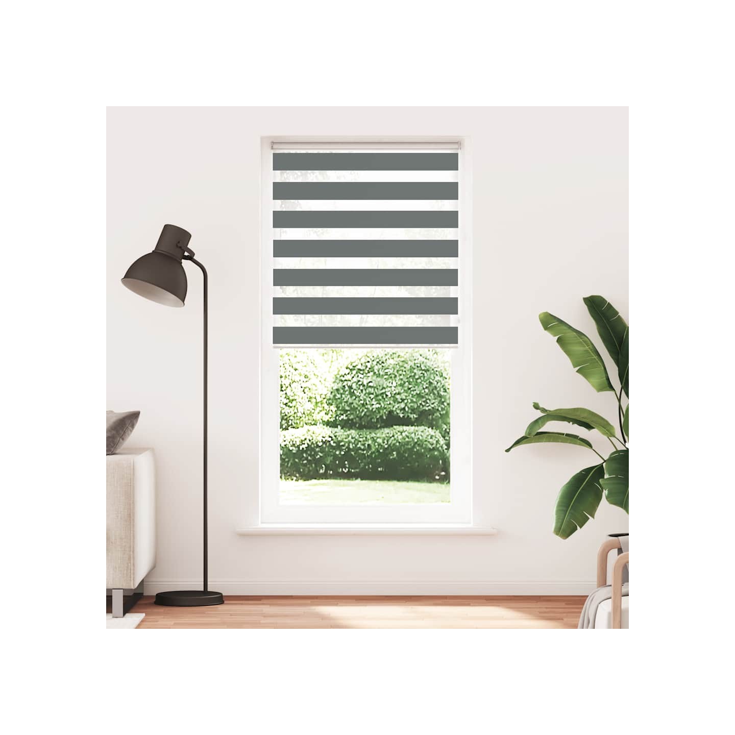 Store zèbre gris foncé largeur du tissu 90,9 cm polyester