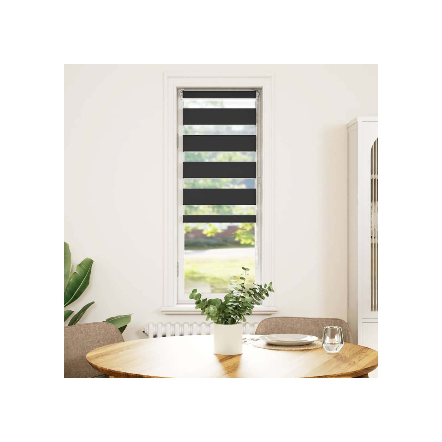 Store zèbre noir 55x100 cm largeur du tissu 50,9 cm polyester