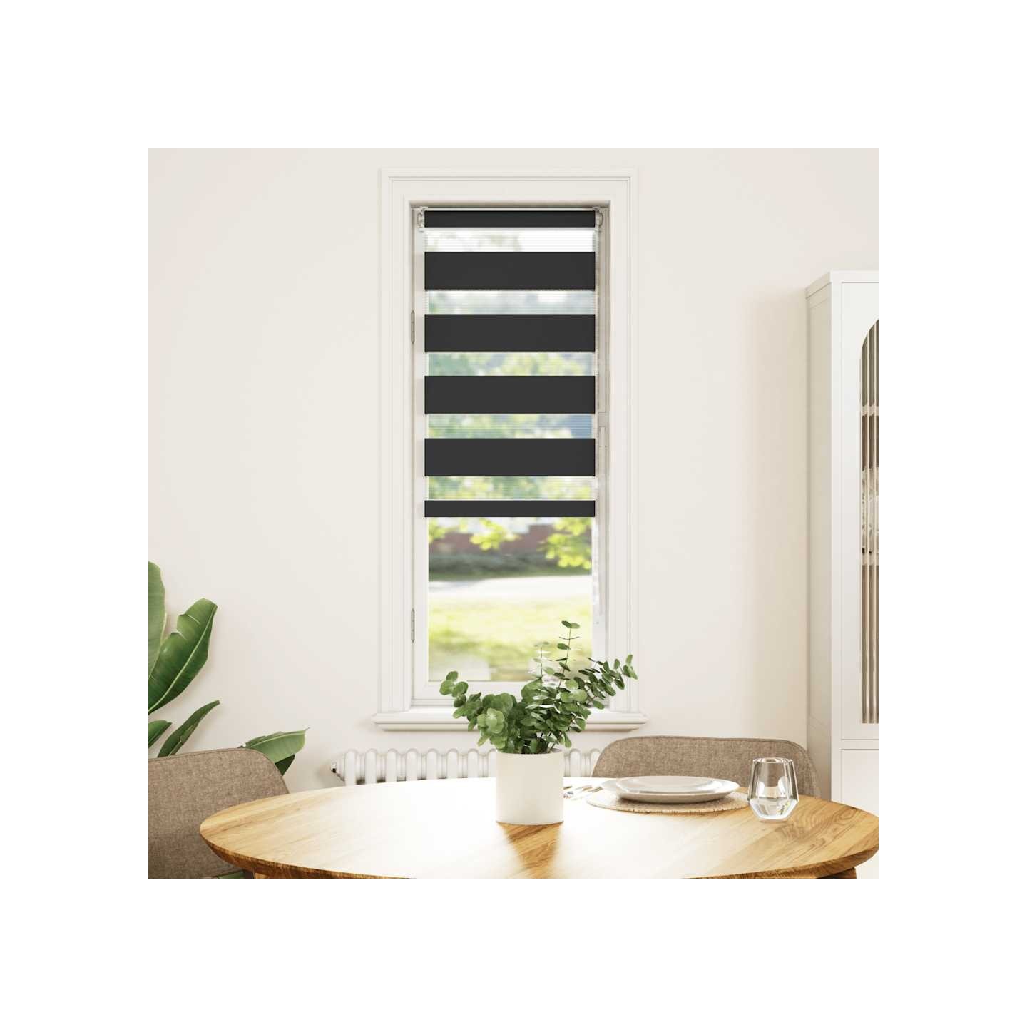 Store zèbre noir 45x100 cm largeur du tissu 40,9 cm polyester