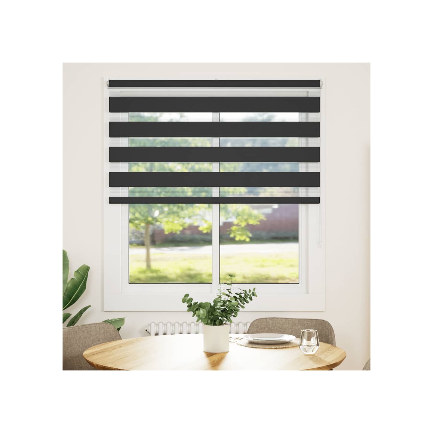 Store zèbre noir 120x150 cm largeur du tissu 115,9 cm polyester