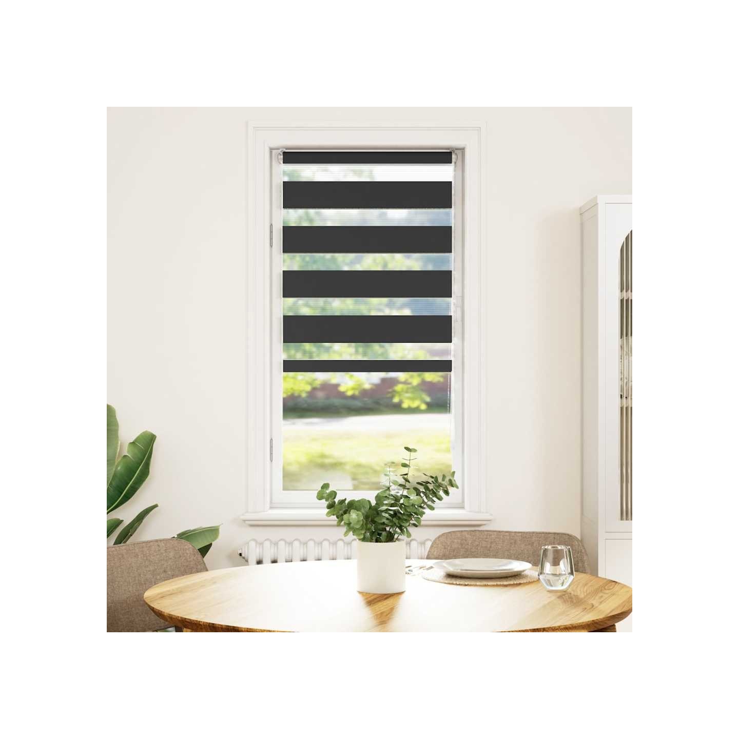 Store zèbre noir 60x150 cm largeur du tissu 55,9 cm polyester
