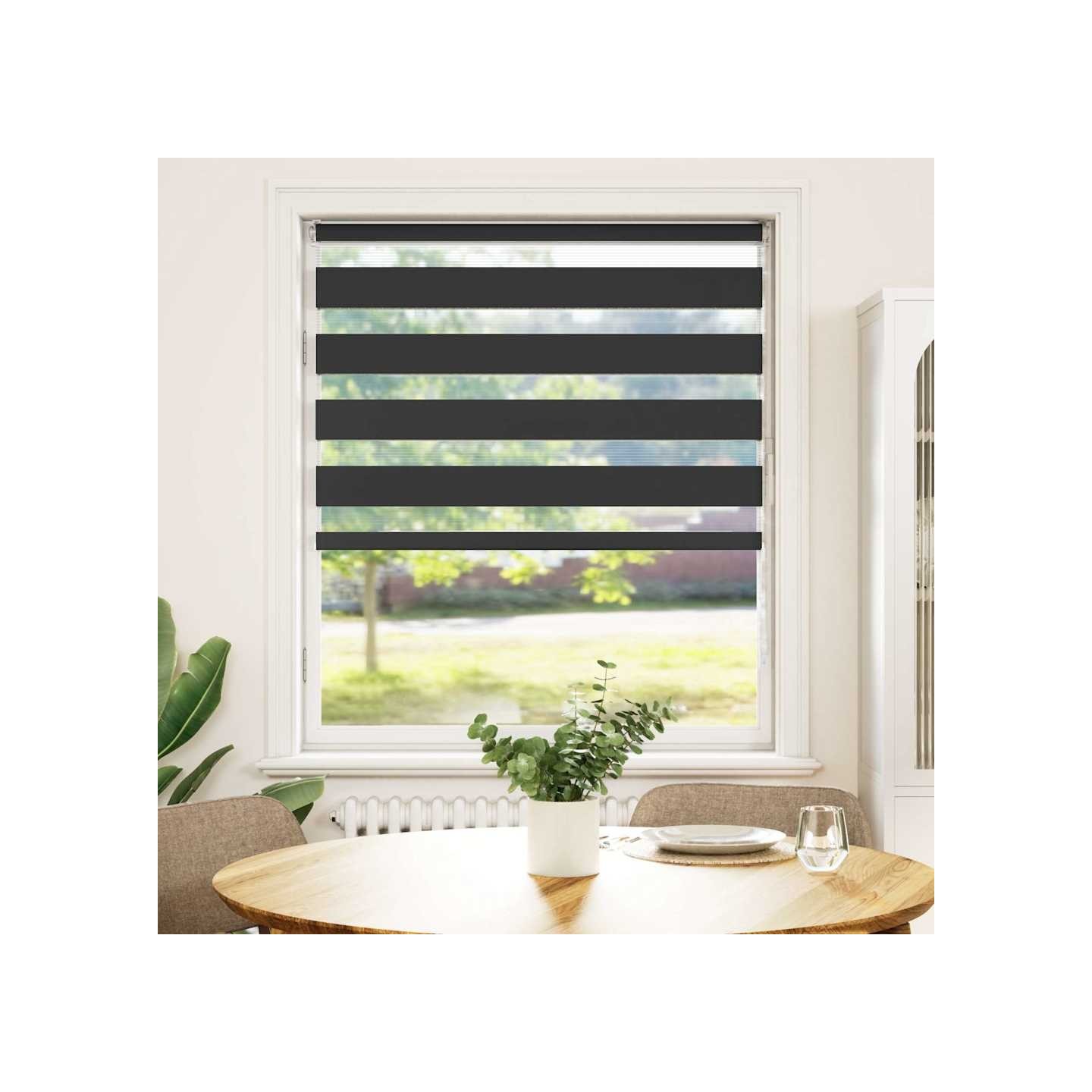 Store zèbre noir 110x150 cm largeur du tissu 105,9 cm polyester
