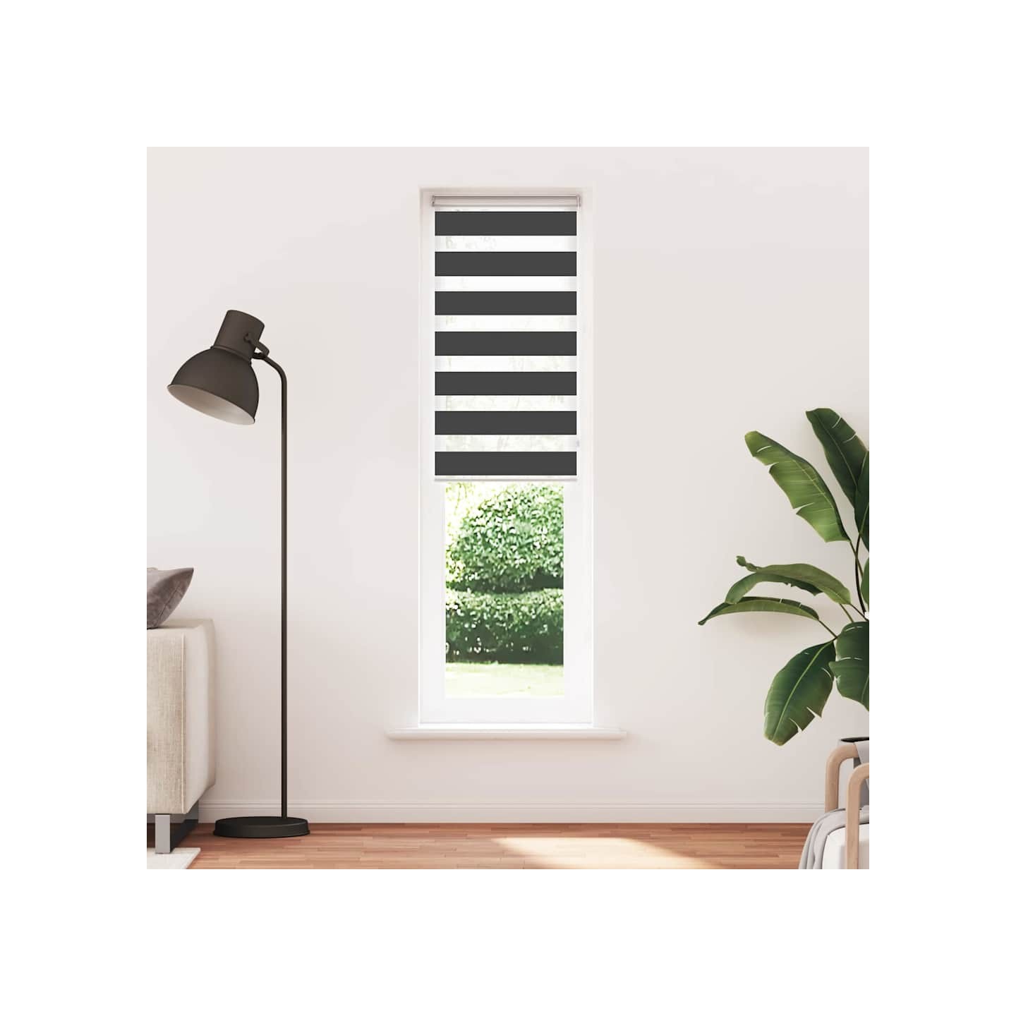 Store zèbre noir 55x200 cm largeur du tissu 50,9 cm polyester