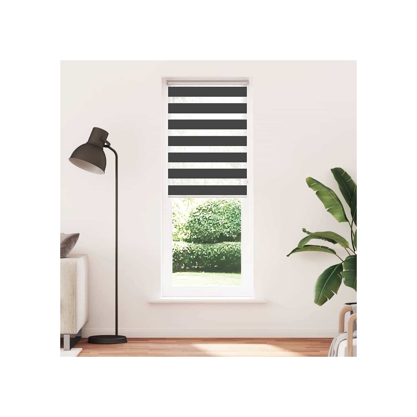 Store zèbre noir 75x200 cm largeur du tissu 70,9 cm polyester