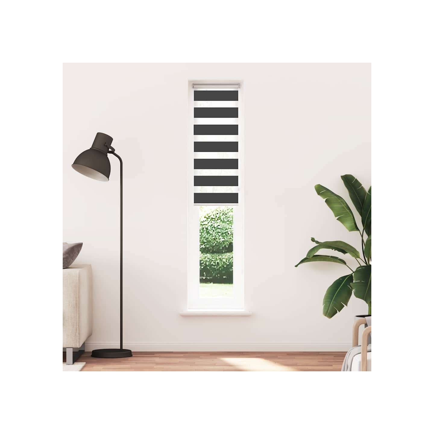 Store zèbre noir 40x230 cm largeur du tissu 35,9 cm polyester