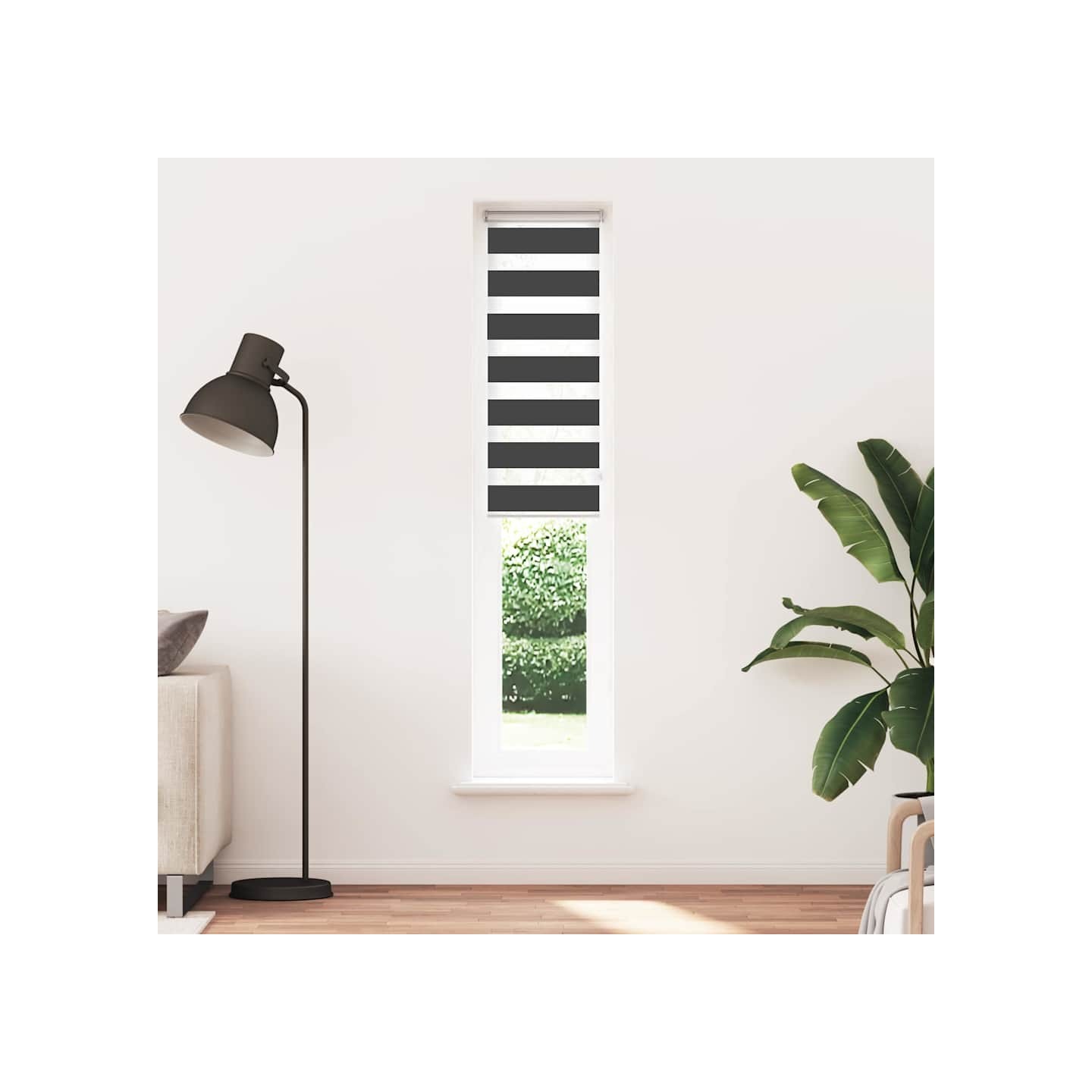 Store zèbre noir 45x230 cm largeur du tissu 40,9 cm polyester