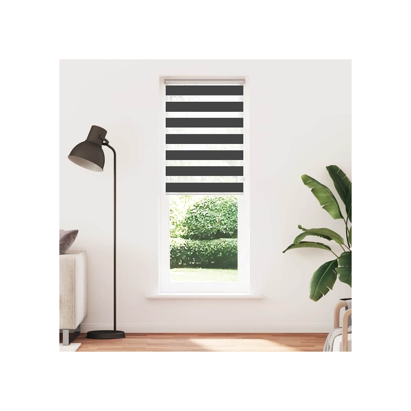 Store zèbre noir 80x230 cm largeur du tissu 75,9 cm polyester