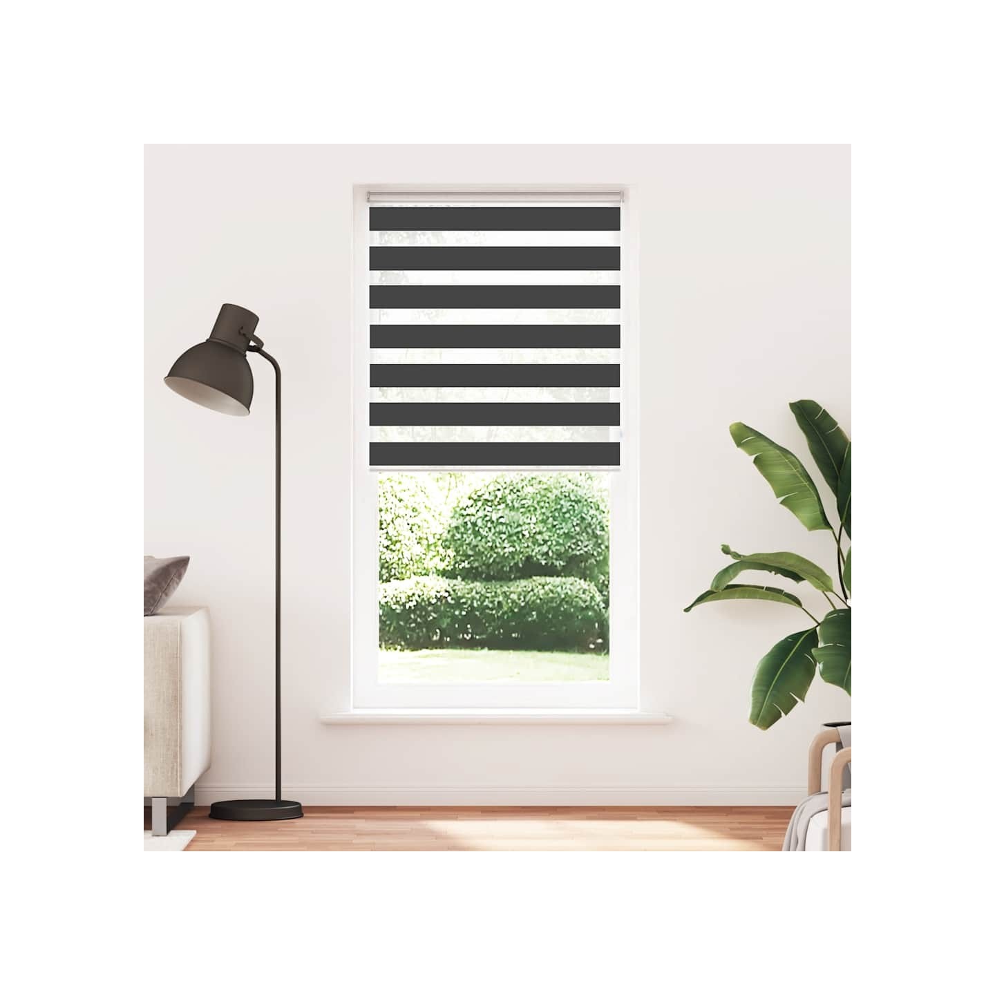 Store zèbre noir 105x230 cm largeur du tissu 100,9 cm polyester