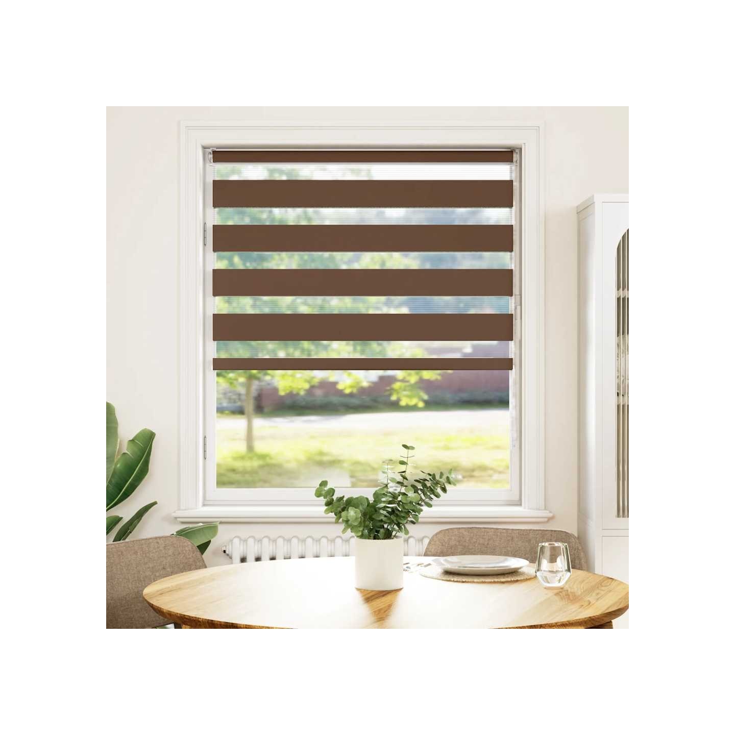 Store zèbre marron 105x100cm largeur du tissu 100,9cm polyester