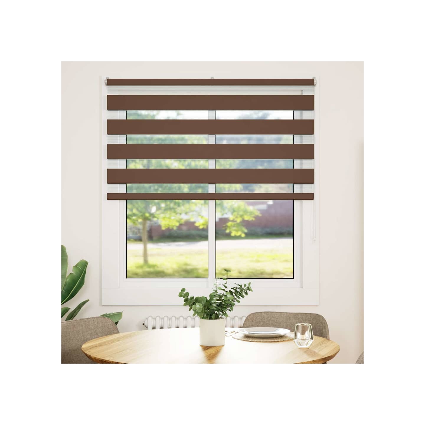 Store zèbre marron 125x100cm largeur du tissu 120,9cm polyester