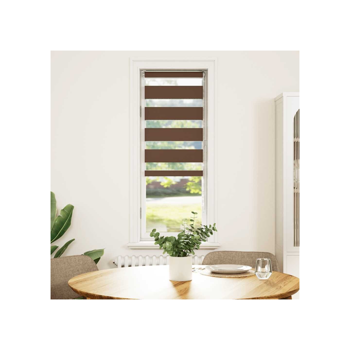Store zèbre marron 45x150 cm largeur du tissu 40,9 cm polyester