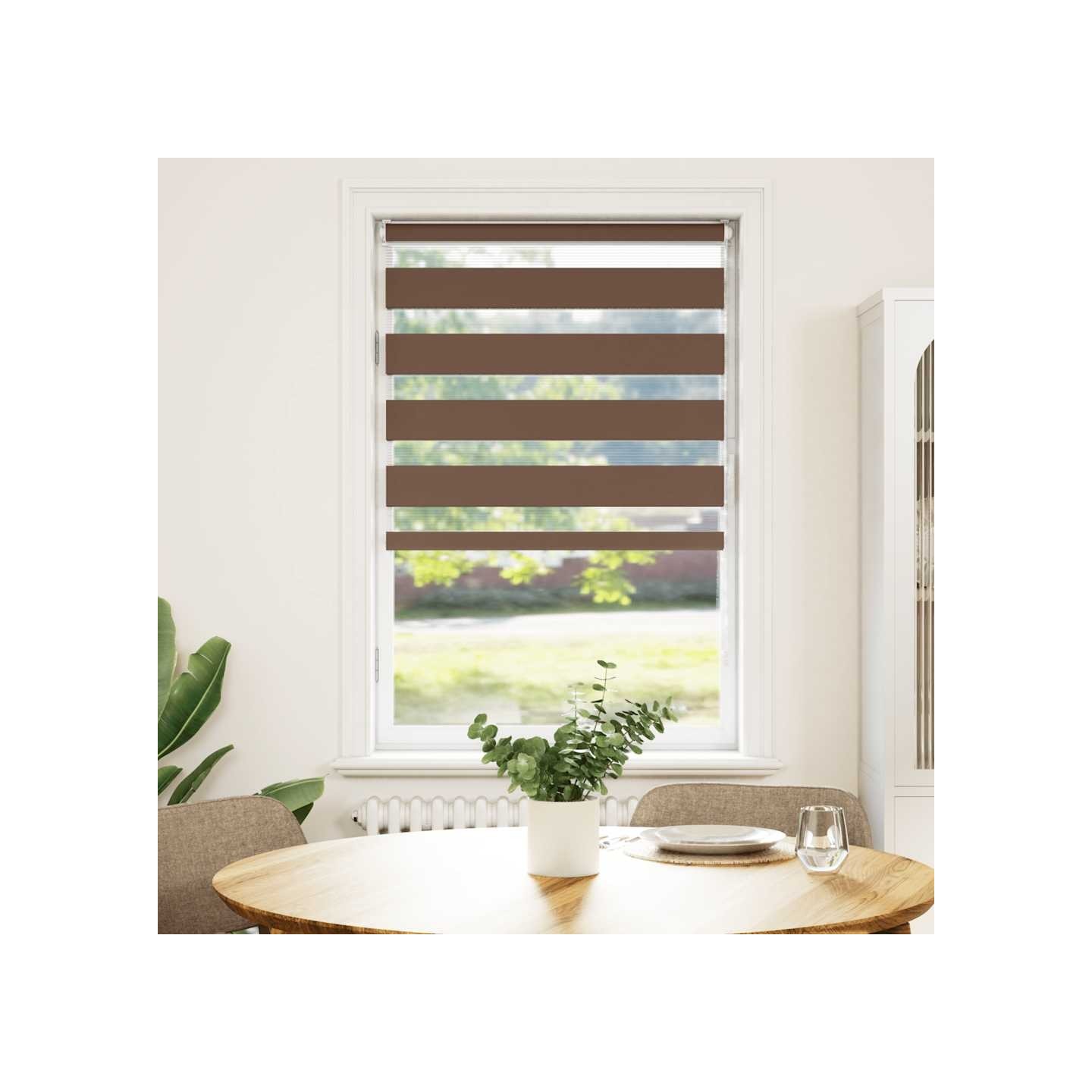 Store zèbre marron 80x150 cm largeur du tissu 75,9 cm polyester