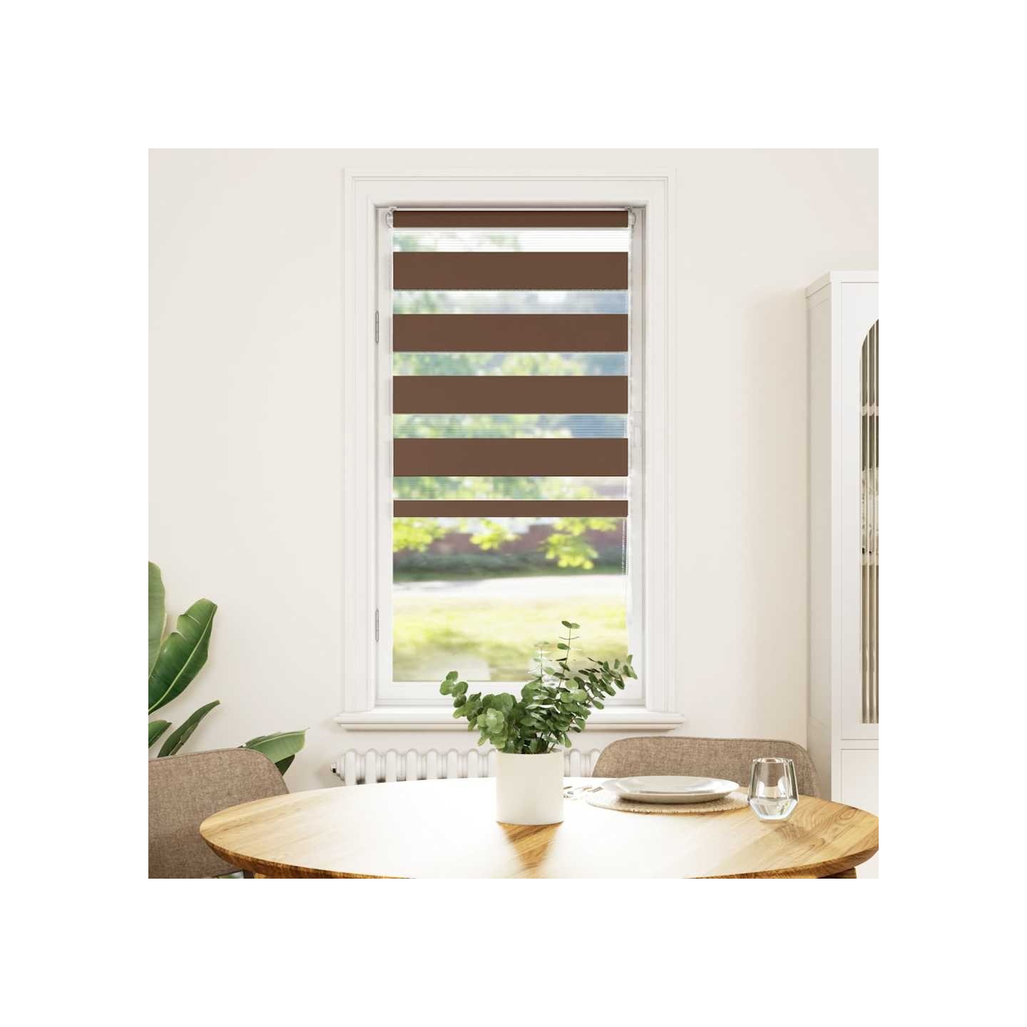 Store zèbre marron 65x150 cm largeur du tissu 60,9 cm polyester
