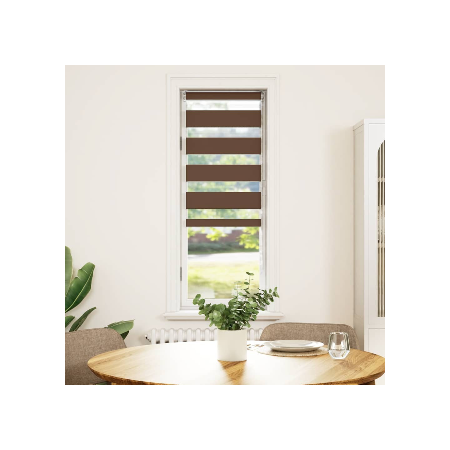 Store zèbre marron 50x150 cm largeur du tissu 45,9 cm polyester