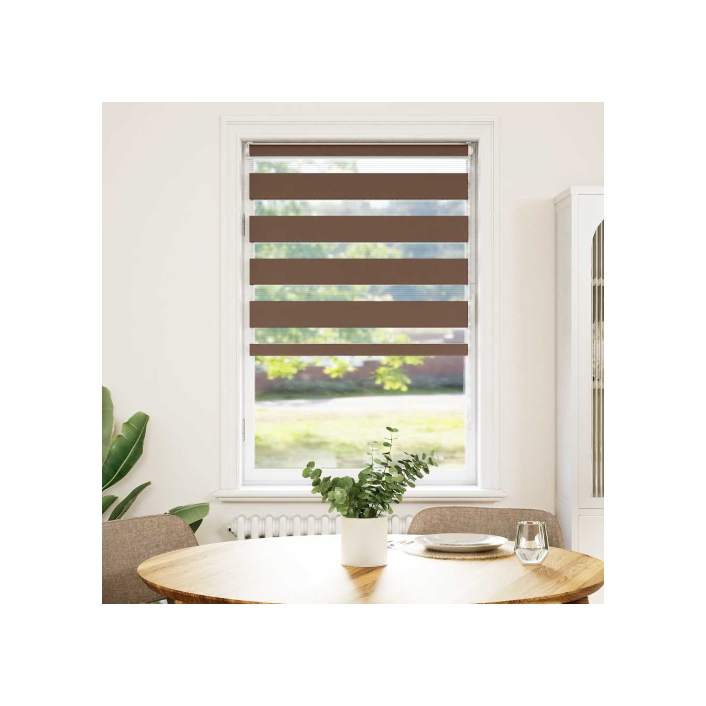 Store zèbre marron 85x150 cm largeur du tissu 80,9 cm polyester